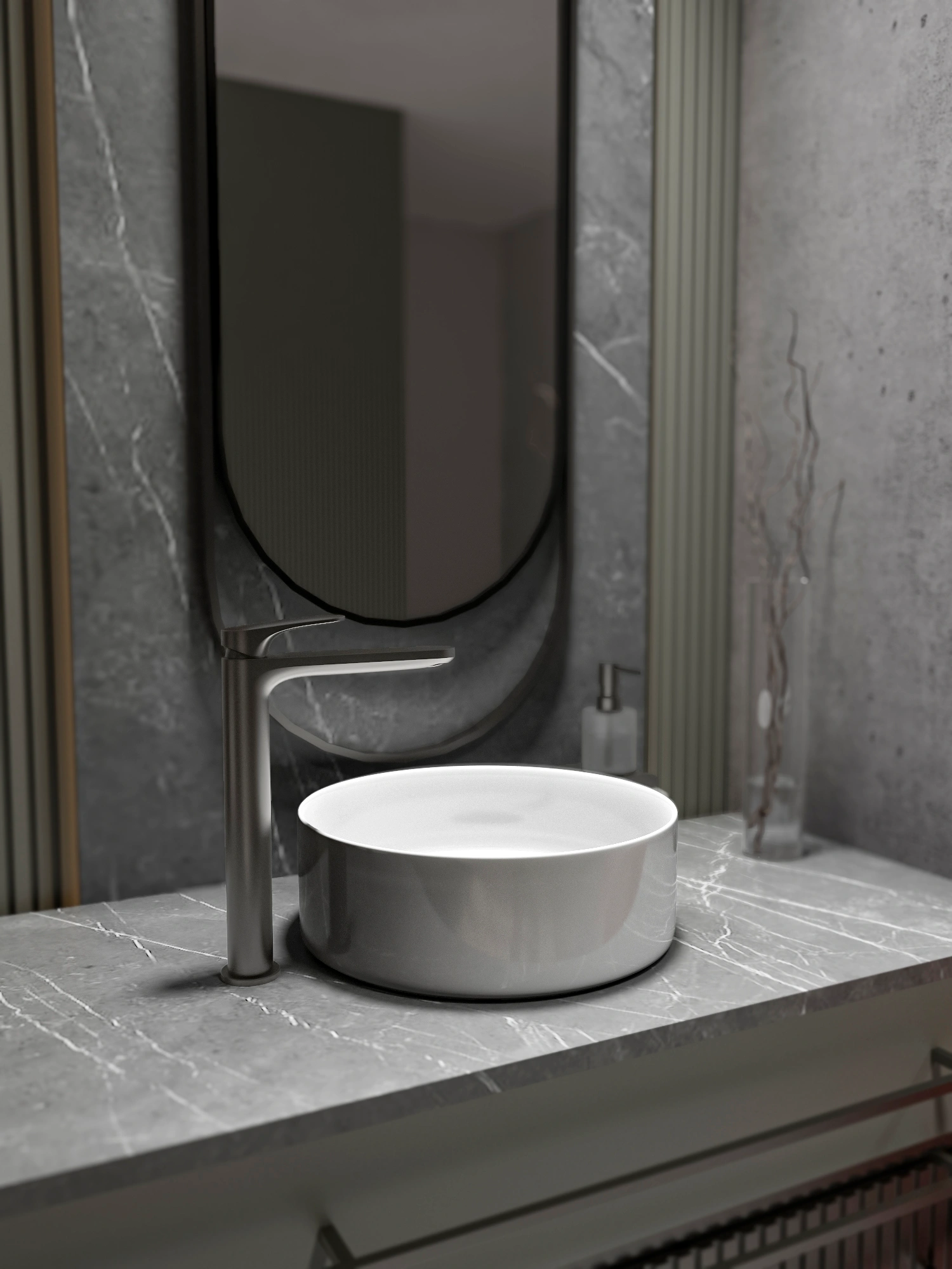 Смеситель для накладной раковины KN-84/GM